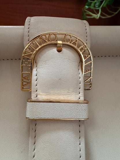 Vintage Valentino Garavani Ivory Leather Top Handle Bag