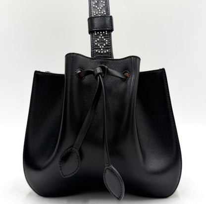 Authentic ALAÏA Black Leather Rose Marie Studded Bucket Bag Excellent Condition