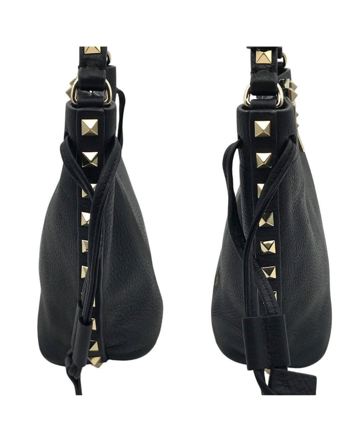 Valentino Garavani Rockstud Alcove Small Bucket Bag - Black Grained Leather