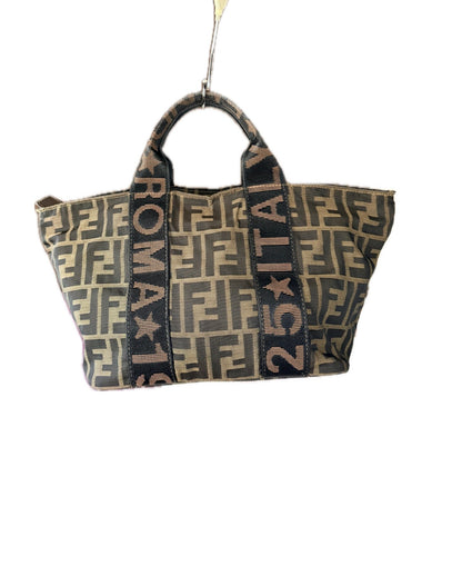 Vintage Fendi Mini Zucca Canvas Tote Bag - Roma 1925 Edition