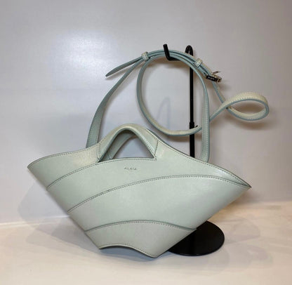 Brand New ALAÏA Mint Blue Leather Khaima Small Shoulder Bag