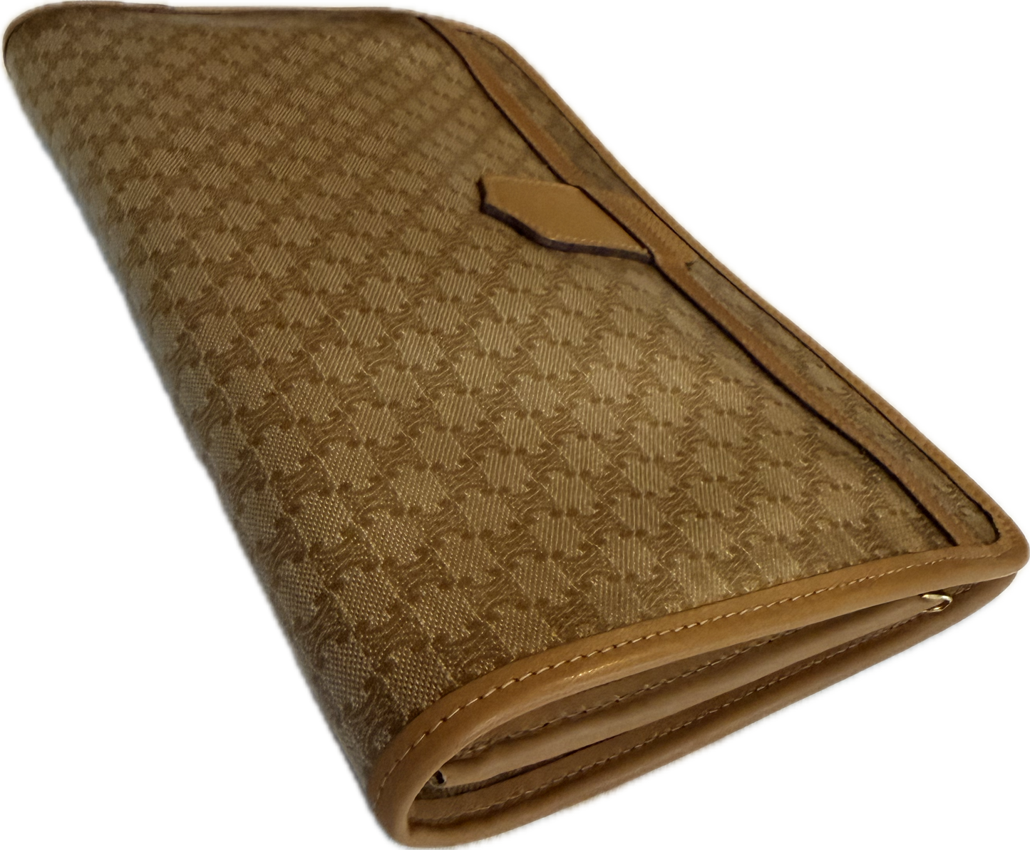 Vintage Celine Macadam Monogram Medium Clutch Bag - Brown