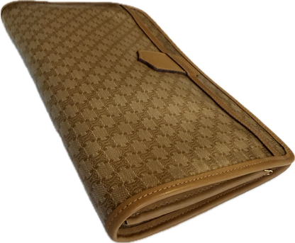 Vintage Celine Macadam Monogram Medium Clutch Bag - Brown