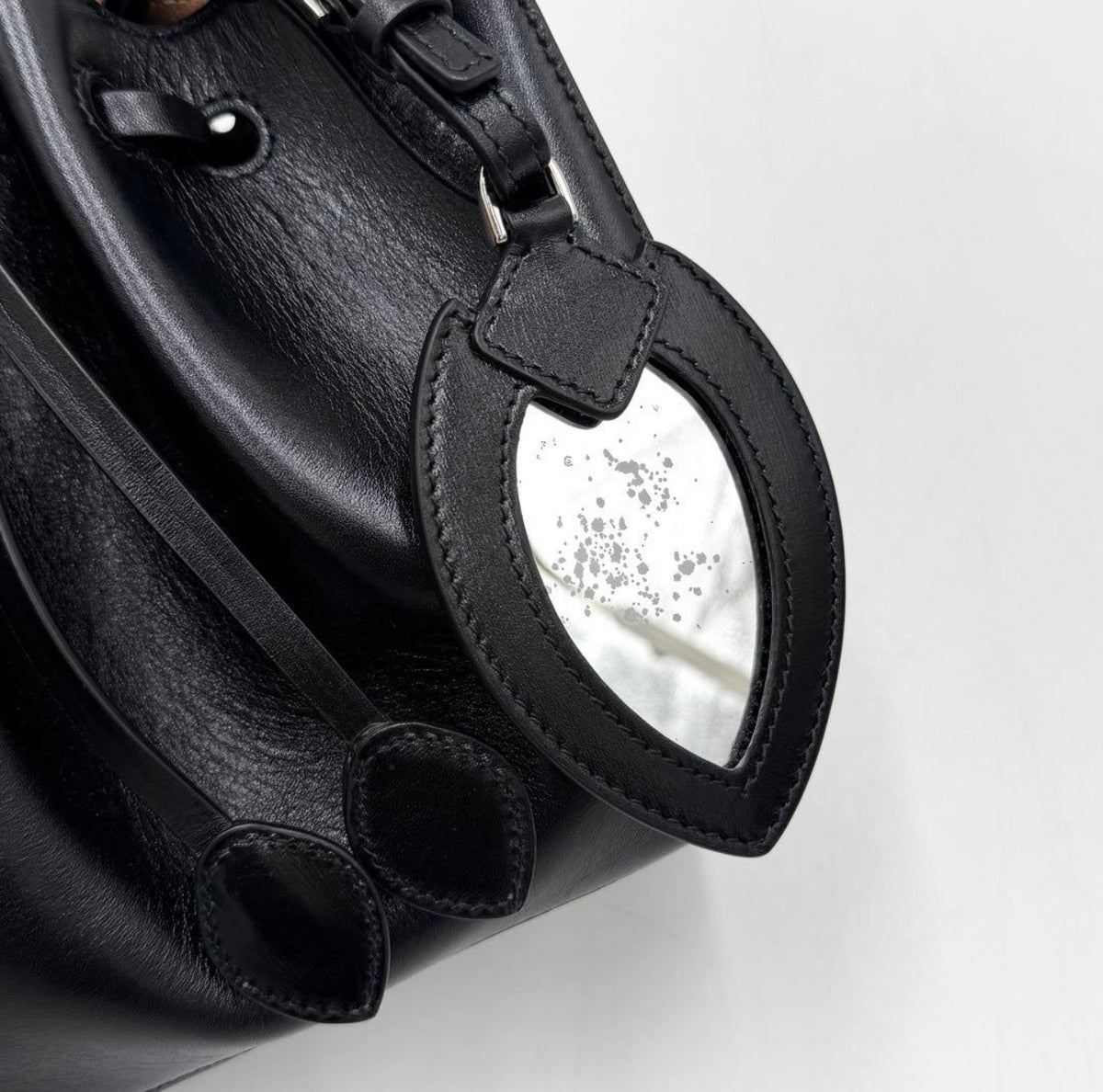 Authentic ALAÏA Black Leather Rose Marie Studded Bucket Bag Excellent Condition