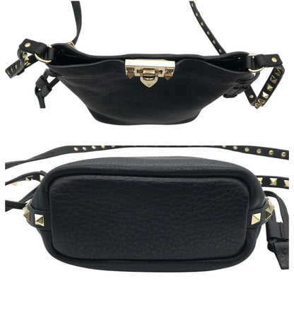 Valentino Garavani Rockstud Alcove Small Bucket Bag - Black Grained Leather