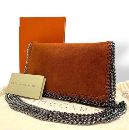 Stella McCartney Falabella Chain Crossbody Bag Rust Orange with Dust Bag & Card