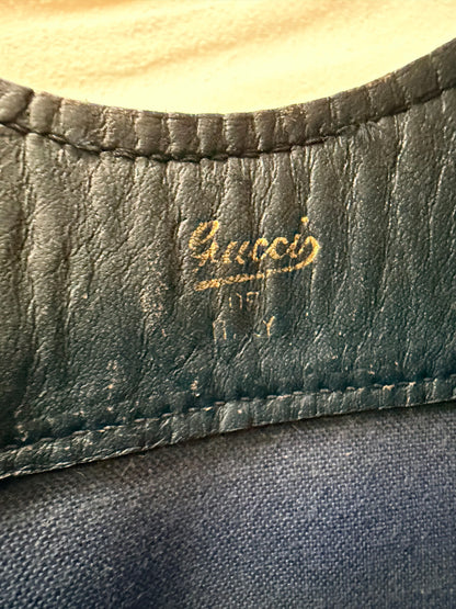 Vintage Gucci GG Supreme Sherry Line Tote Bag - Navy Monogram