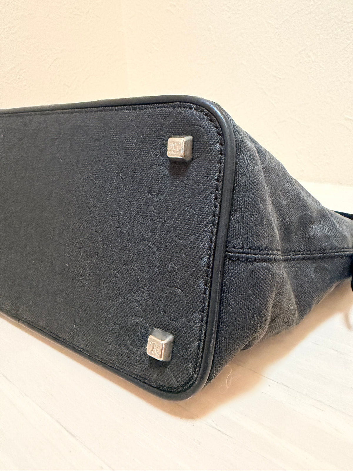 CELINE Pre-Owned Black C Macadam Hobo Bag / Pochette