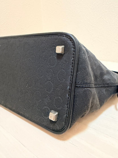 CELINE Pre-Owned Black C Macadam Hobo Bag / Pochette