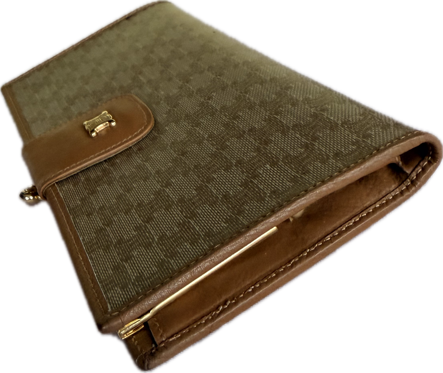Authentic Vintage CELINE Macadam Triomphe Kisslock Long Wallet