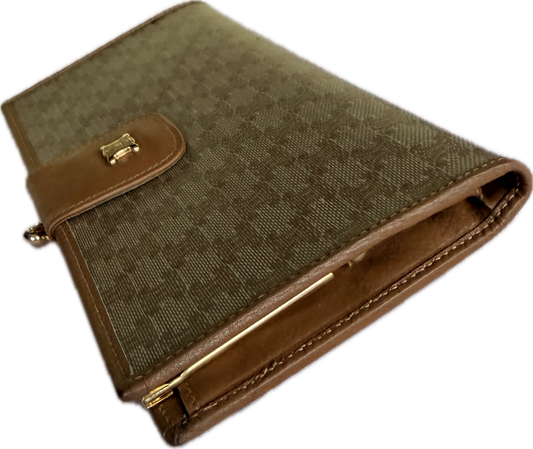 Authentic Vintage CELINE Macadam Triomphe Kisslock Long Wallet