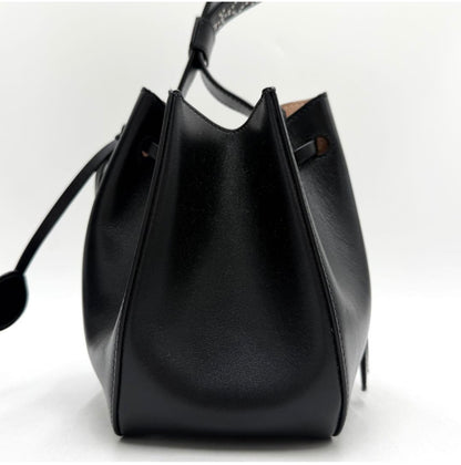 Authentic ALAÏA Black Leather Rose Marie Studded Bucket Bag Excellent Condition