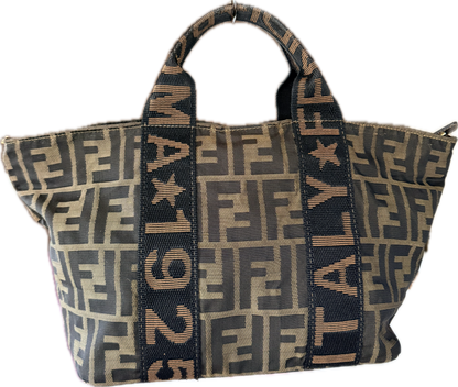 Vintage Fendi Mini Zucca Canvas Tote Bag - Roma 1925 Edition