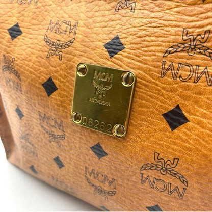 Vintage MCM Cognac Visetos Large Clutch Pouch Folio Bag