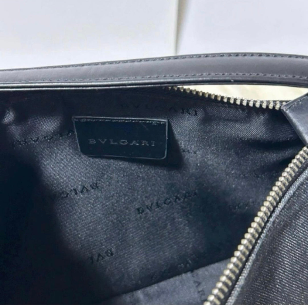 Bvlgari Logo Mania Mini Denim Shoulder Bag - Black Vintage Pochette