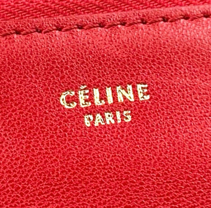 Celine Trio Large Leather Crossbody Bag in Red