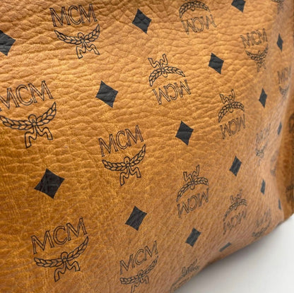 Vintage MCM Cognac Visetos Large Clutch Pouch Folio Bag