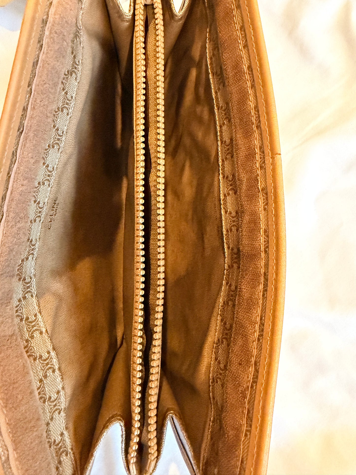 Vintage Celine Macadam Monogram Medium Clutch Bag - Brown
